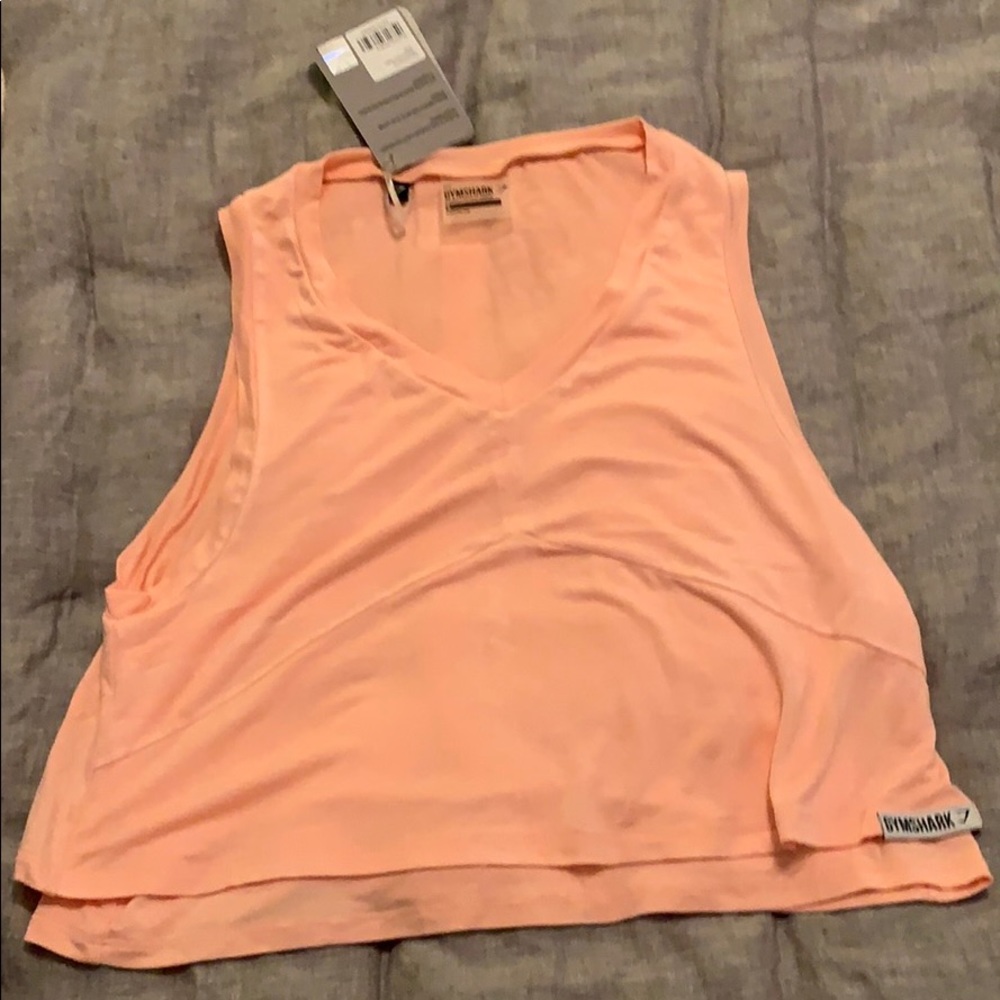 Gymshark relaxed crop tee washed peach Bellini